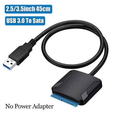 USB 3.0 to SATA External Hard Drive Reader 2.5'' 3.5'' HDD SSD Power adapter