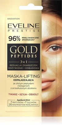 EVELINE Gold Peptides 3-in-1 Verjüngende Lifting-Maske für Gesicht, Hals, 8 ml