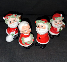 Lot of 4- VTG- Napco *SANTA & MRS CLAUS XMAS FIGURINES* Bone China- MINIATURE