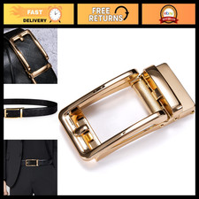 Leather Ratchet Belt Buckle Replacement Strap 35MM Slide Click Adjustable Fashio