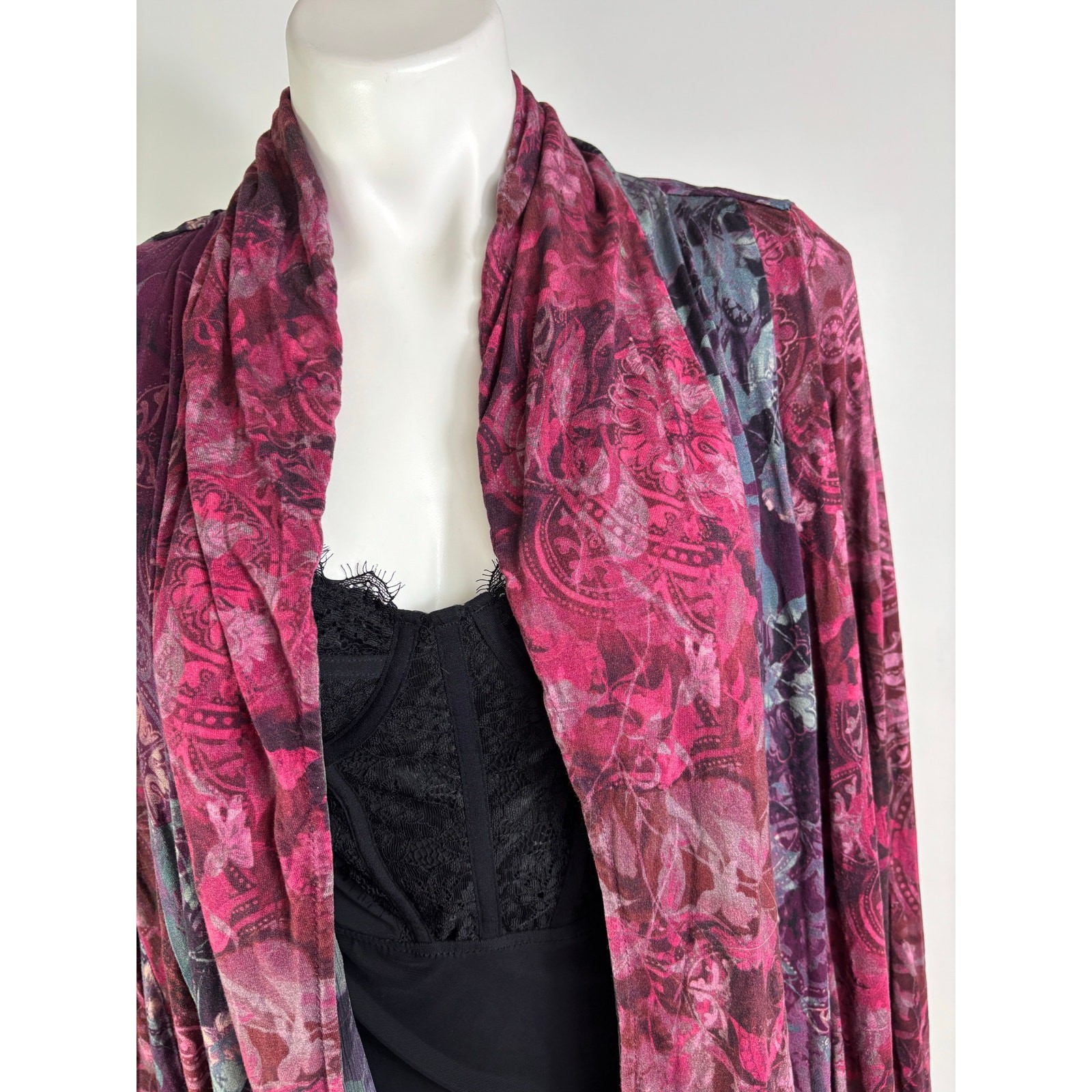 Soft Surroundings Open Front Patchwork Cardigan S… - image 4