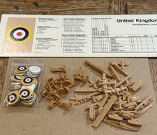 Vtg 1984 Axis  Allies United Kingdom UK Army Navy Pieces Tokens Ref Chart MB
