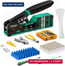 Ethernet Crimping Tool Kit RJ45 Crimp Tool with Network Cable Tester Cat6 Cat5