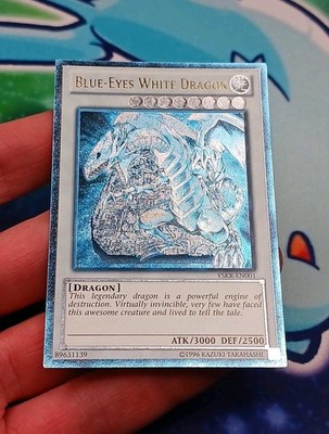 Ultimate Rare ''GHOST'' Blue-Eyes White Dragon YSKR-EN001 - NM - Sun-Bleached
