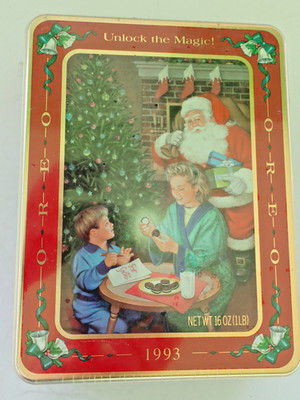 1993 Oreo Christmas Santa cookie tin SEALED