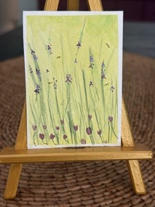 ACEO “Spiderwart” Flowers Watercolor Miniature Painting Kassie #3.