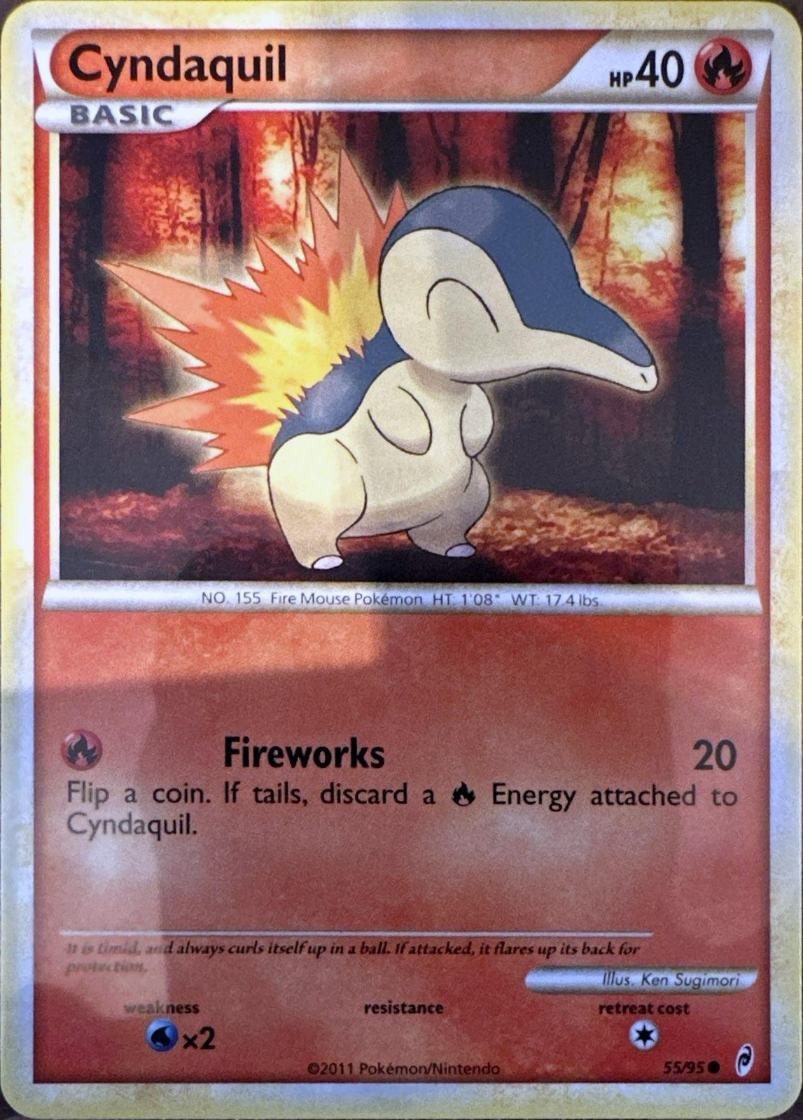 Cyndaquil 55/95 Common Call of Legends Pokemon Lightly Played