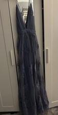 Windsor Women’s Blue Lace and Floral Strappy Dress Prom Dress Size M NWT