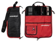 Ahead Bags - SB4 - Deluxe Stick Case Black With Red Trim, Red Interior, Plush