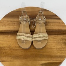 New Big Kids Steve Madden Lyza Brown Woven Strappy Casual Sandals Size 2 Y NWOB