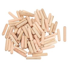 200Pcs 1/4" x 1-1/6" Wooden Dowel Pins, Furniture Woodwork Grooved Fluted Pin