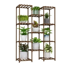 Bamworld Plant Stand Indoor Outdoor Tall Plants Shelf for Multiple Plants Pot...