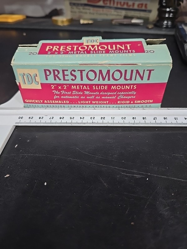 Vintage TDC PRESTOMOUNTS 2"x2" Metal Slide Mounts Glass & Metal Mount Slides
