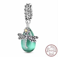 💖 925 Silber Charm Anhänger LIBELLE für Bettel  Armband oder Kette Türkis 💖