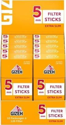 GIZEH Filter Sticks Extra Slim 5,3mm 10x 126 Stück - Packung