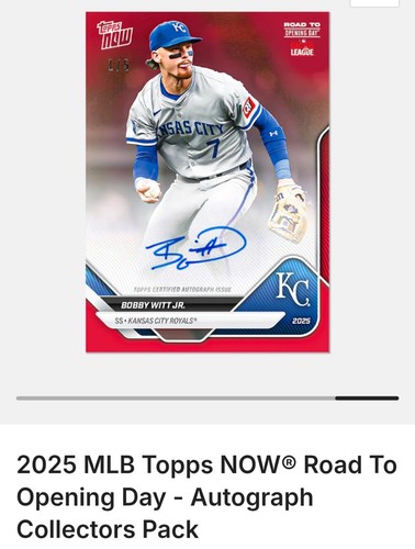 2025 MLB Topps NOW Road To Opening Day Autograph Collector Pack - SEALED - Picture 7 of 7
