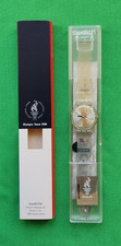 Swatch Watch Boxed.Swiss Made. Atlanta 1996 Olympic Flame on Face. GBR on Strap