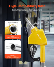 VEVOR 3/4" NPT Automatic Fuel Nozzle with 0.78" Spout - Auto Shut Off Gas Nozzle