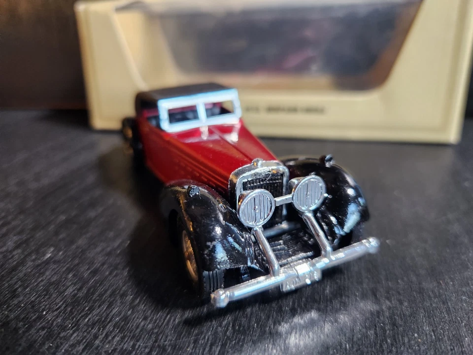 MATCHBOX MODELS OF YESTERYEAR Y-17  1938 HISPANO SUIZA ROADSTER MAROON  1978 NIB - Image 2 of 4
