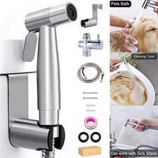 Toilet Shattaf Adapter Hose Bidet Spray Stainless Steel Handheld Shower Head US