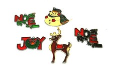 Vintage Suncatcher Faux Stained Glass Hanging Christmas Ornaments Set of 5