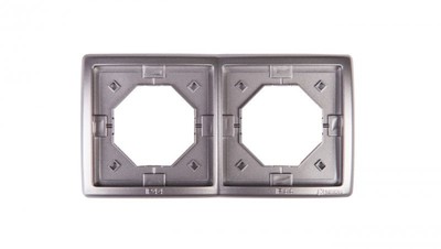 Simon Basic Standard Ramka bryzgoszczelna podwójna z uszczelką IP44 stal inox BM