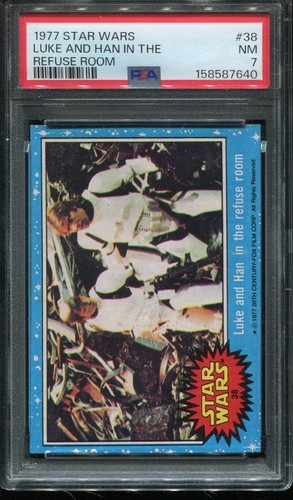 1977 Topps Star Wars #38 Luke and Han in the refuse room — PSA 7