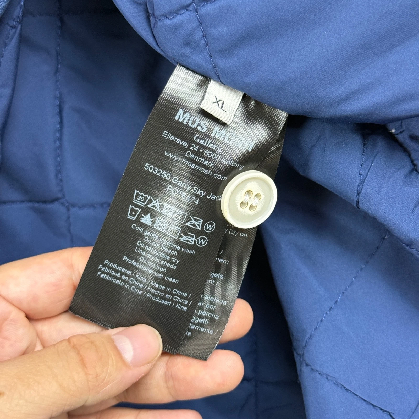 MOS MOSH Gallery Garry Sky Jacket XL Denim Quilted Lined Shacket Casual Designer - product detail image 7