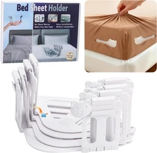 Upgrade Lock Bed Sheet Holders for Corners - 4Pcs Fitted Keep... 