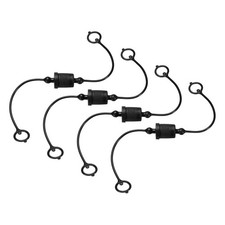 4 Set 3/8 ISO-A Hydraulic Hose Male Dust Cap Female Plug Cover, Black