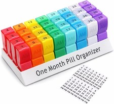 Monthly Pill Organizer 2 Times A Day, One Month Pill Box Am Pm, 30 Day
