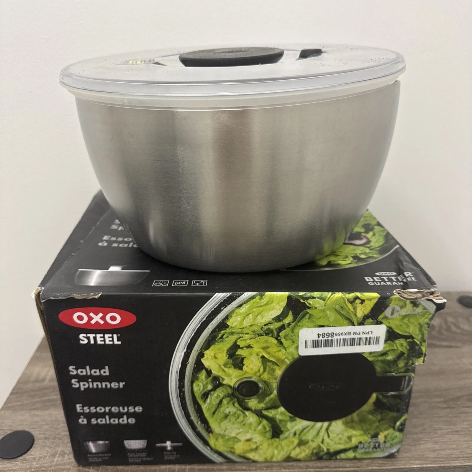 OXO Steel Stainless Salad Spinner New With Small Imperfection See Pics
Opens in a new window or tab
