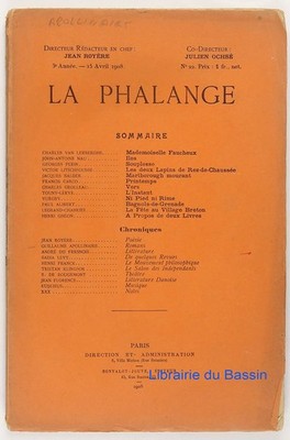 La Phalange Nr. 22 Lerberghe Nau Carco Apollinaire 1908