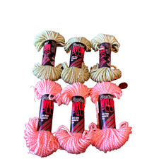 Darice Nylon Plus Needlecraft Yarn, 6 skeins of 2 ply, 20 yds, Pink & Green, NIP