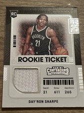 Day'Ron Sharpe - 2022 Panini Contenders RC Rookie Ticket Patch #RTS-DSH - Nets