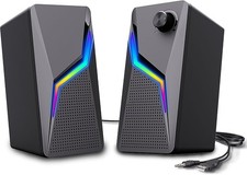 Computer Speakers, PC Gaming Speakers with Enhanced Bass and Volume Control,