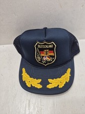 Vintage 1980s Deutschland Germany Patch Truckers Hat Cap Embroidered Bill