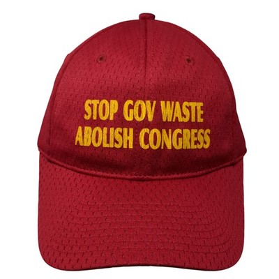 Stop Gov Waste Abolish Congress Strapback Baseball Cap Red OS Port Authority