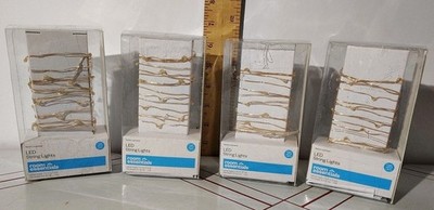 Lot Of 4 NEW Room Essentials LED String Lights- 4 Boxes W/7ft Of 25 Lights Each