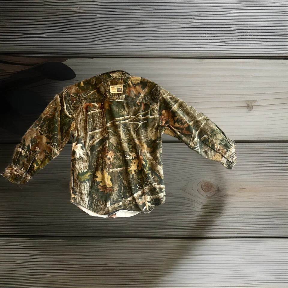 Red Head Silent Hide Size Med Camouflage Long Sleeve Hunting Button Shirt Boys - Image 2 of 4