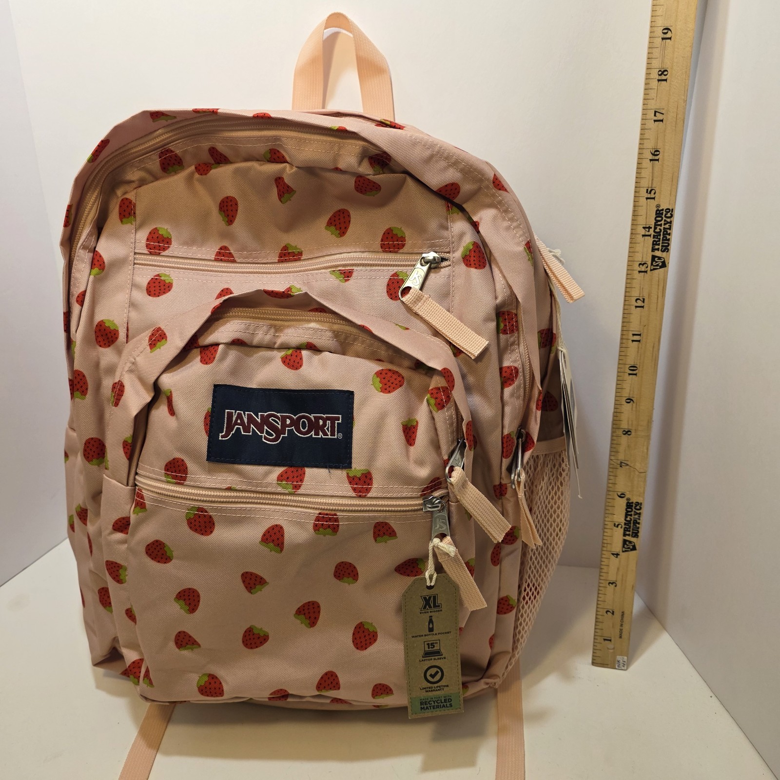 New With Tags JanSport Big 17.5" Backpack Strawberry Pink La