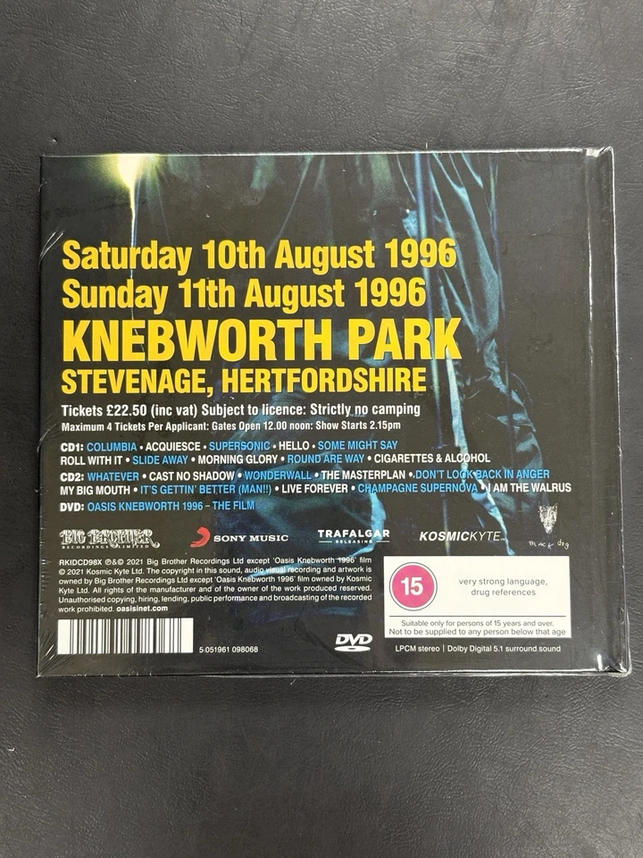 Oasis - Knebworth 1996 (2CD+DVD) [CD] - Brand New - Image 2 of 2