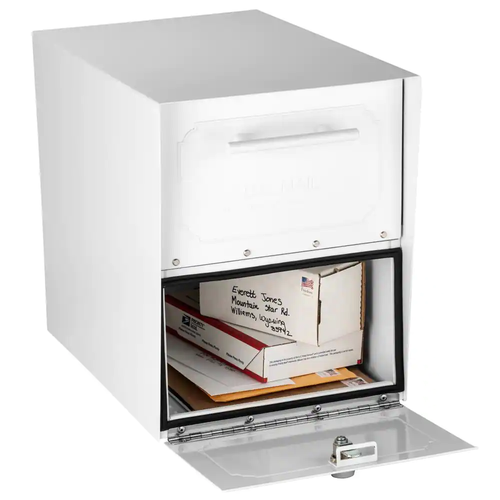Parcel Mailbox Post Mount White with High Security Reinforced Lock Extra Large - Picture 6 of 12