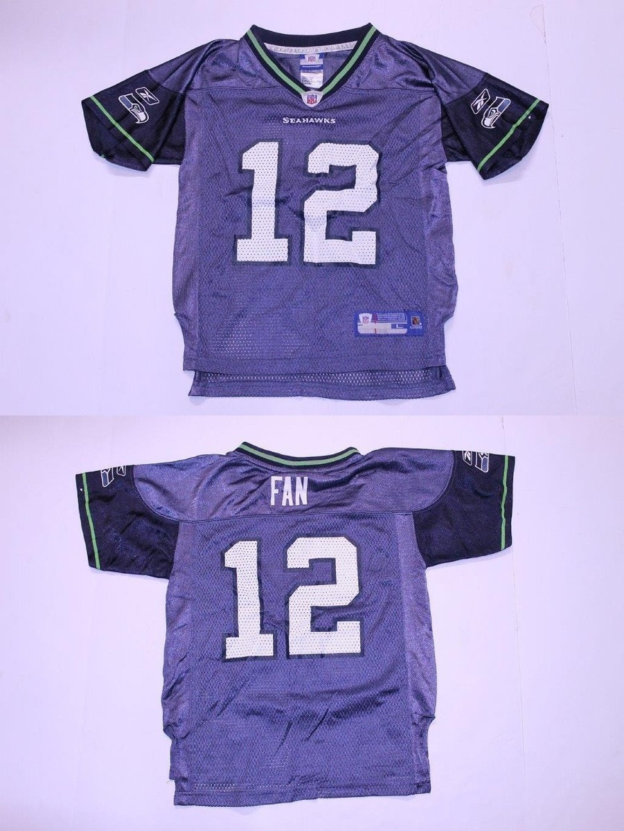 Youth Seattle Seahawks #12 Fan L (7) Sz Jersey Reebok Jersey