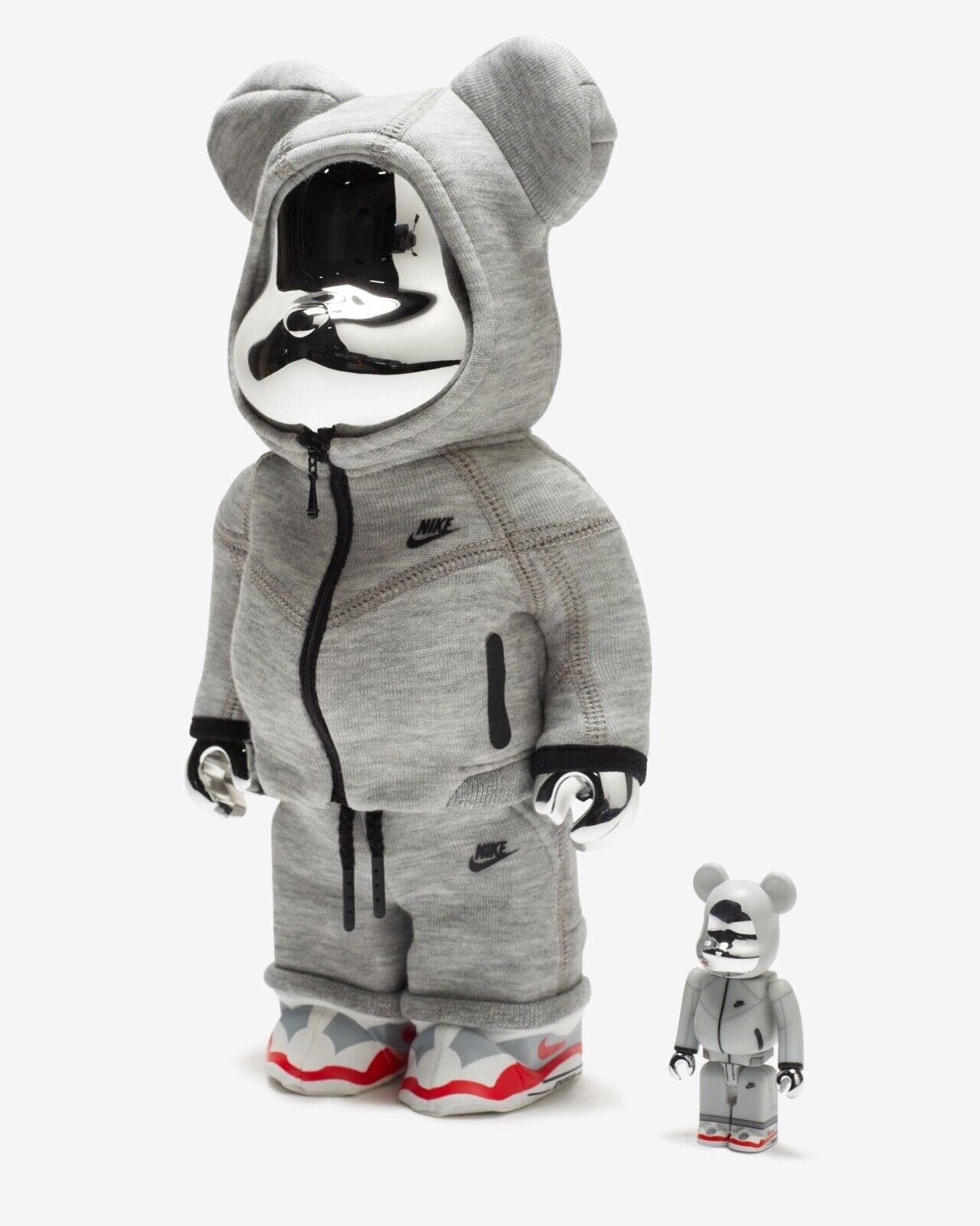 SEALED MEDICOM TOY BEARBRICK NIKE TECH FLEECE N98 400% 100% SET IN HAND