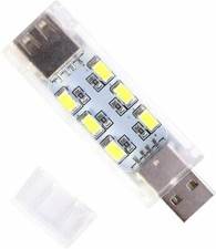 1200 Lumen 12 watt LED Lamp Light uses any USB port VERY Brite  USA fast ship