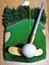 Golf Coffin End Plaque Batesville Casket Life Symbols Memorial-Hand Painted