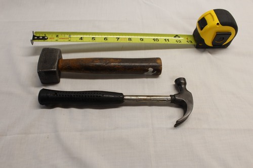 2 VINTAGE MARKED JAPAN SQUARE & CLAW HAMMER UNIQUE WOODWORKING ANTIQUE TOOL OLD - Picture 2 of 8