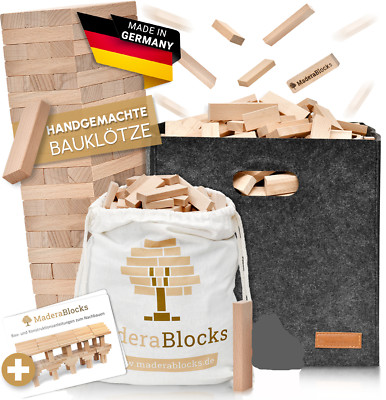 MaderaBlocks  XXL-Holz-Bausteine Natur, perfekte Ergänzung. Bauklötze Motorik