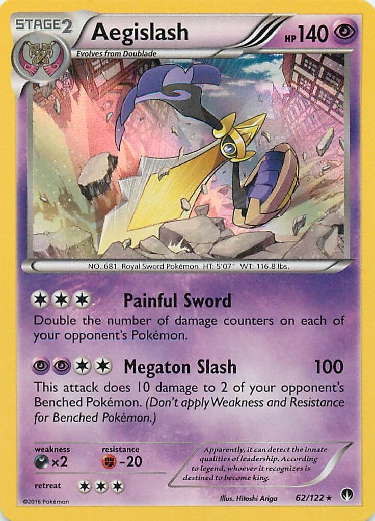 POKEMON TCG: Rare Holo Aegislash 62/122 XY BreakPoint Pokemon Card - NM